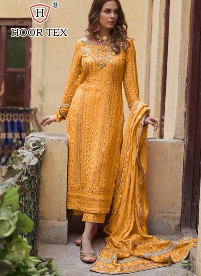 HOOR TEX RISTA VOL-1 Latest Fancy Casual Festive Wear Heavy Georgette And Full Embroidery Work Dress Material Collection